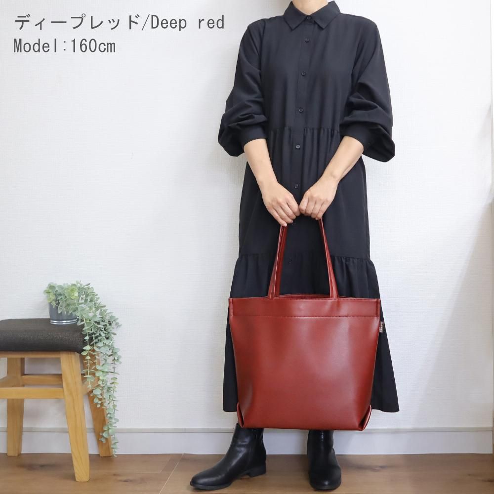 3色】たっぷり入るトートバッグ 超軽量で水や傷に強い丈夫な上質人工