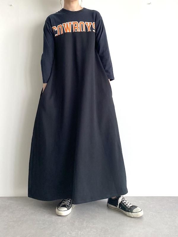Remake T Shirt Pocket Maxi Dress リメイクtシャツポケットワンピース Bk Kici Remake T Shirt Pocket Maxi Dress リメイクtシャツポケットワンピース Bk Kici