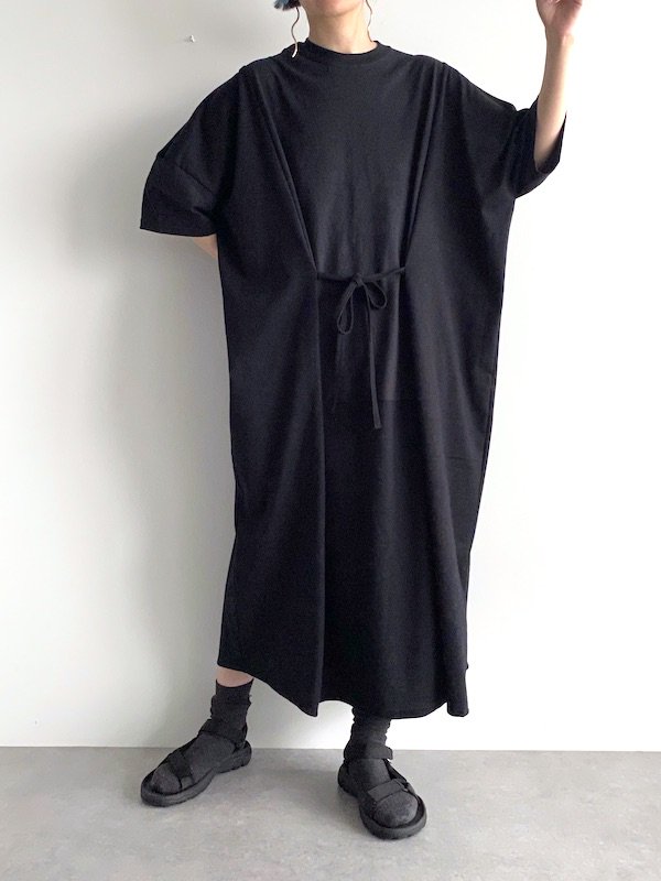 【KICI】wide dress  / ワイドワンピース  / 120cm  (Solid /BLACK)