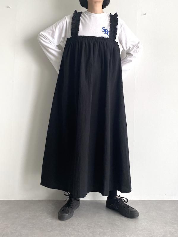 Remake frill cami dress / リメイクフリルキャミワンピース (BK