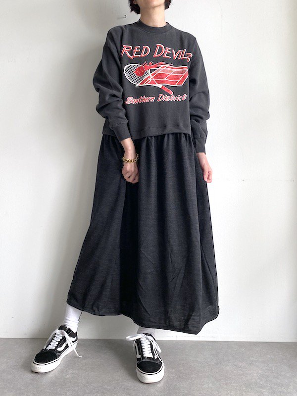 Remake  loose dress  / リメイクルーズワンピース (charcoal black)