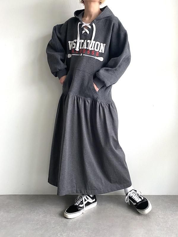 古着リメイクパーカーワンピース Remake long parka dress / リメイクパーカー ローウエスト