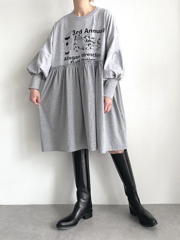 Remake medium dress / リメイク 膝丈ワンピース(gry) - KICI