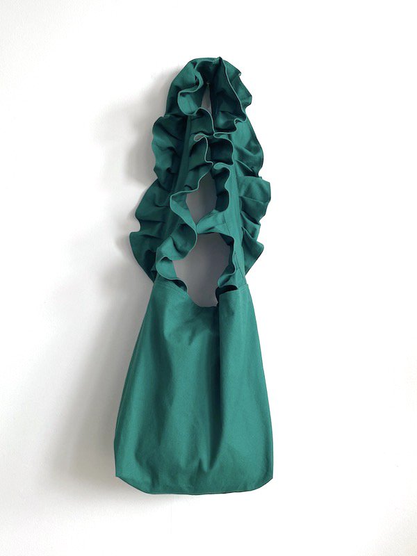 ڻĤ1KICI - Canvas frill shoulder bag  / ۥե륷 (  Green  )