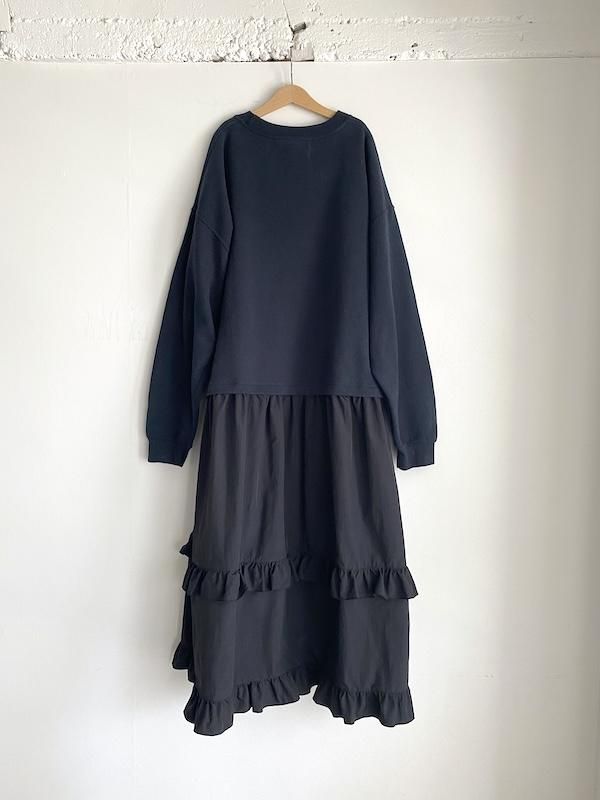 Remake frill sweat dress / リメイクフリルスウェット
