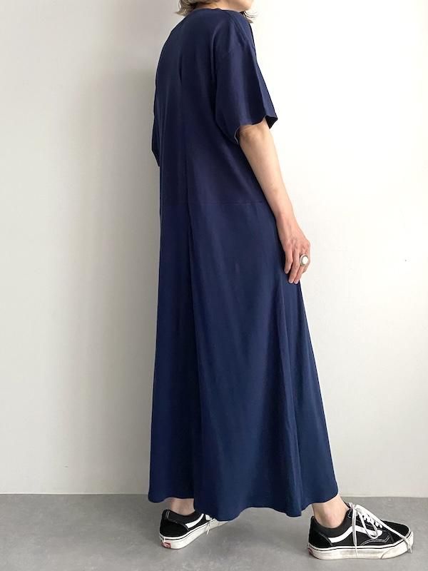 Remake flare tack dress / リメイクタックワンピース(NV) - KICI