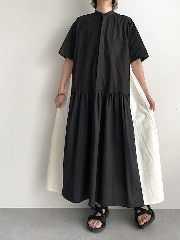 Remake bicolor flare dress / リメイクフレアシャツワンピース Remake bicolor flare dress / リメイクフレアシャツワンピース