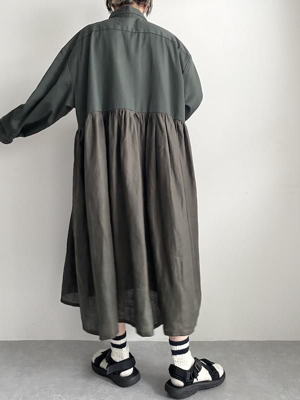 Remake workers shirts dress / リメイク ワークシャツワンピース