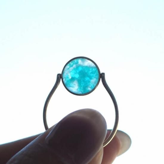 パライバトルマリンインクォーツリング 14号 - IRODORI STONE