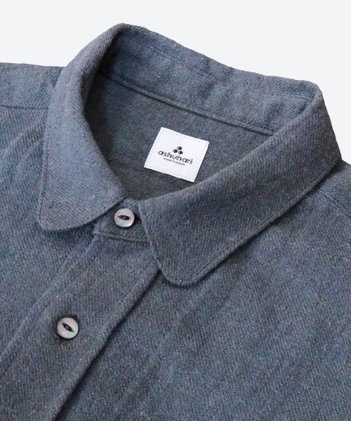 natural dyed round collar shirt ( ashuhari )