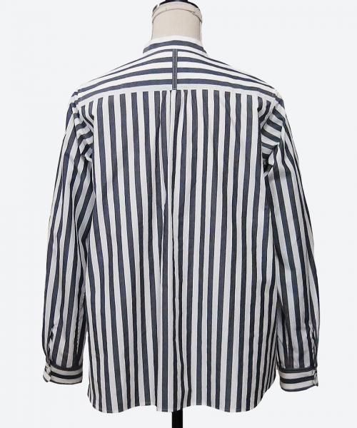 stripe band collar Aline shirt ( ashuhari )