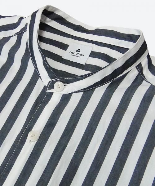 stripe band collar Aline shirt ( ashuhari )