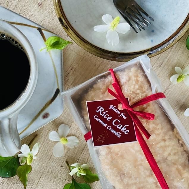 グルテンフリー&乳製品・白砂糖不使用♪米粉ケーキ<ココナッツクランブル>