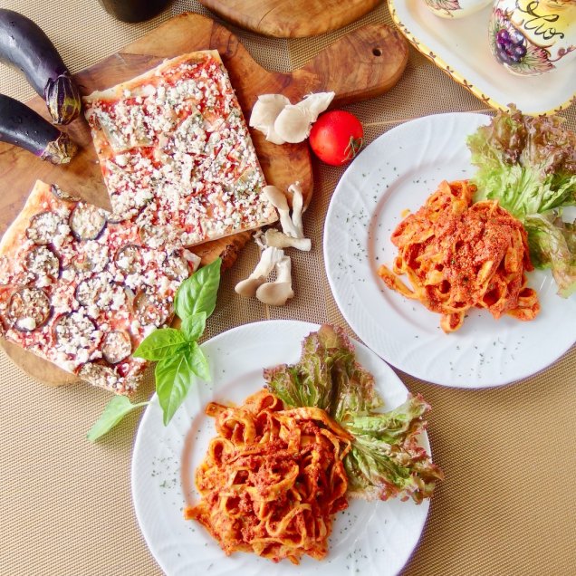 無添加パスタ＆有機野菜の天然酵母ピザセット＜パスタ2食、ピザ2食入＞