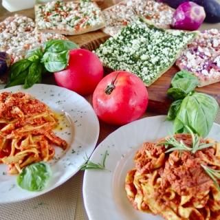 無添加パスタ&有機野菜の天然酵母ピザセット<パスタ2食、ピザ5食入><img class='new_mark_img2' src='https://img.shop-pro.jp/img/new/icons25.gif' style='border:none;display:inline;margin:0px;padding:0px;width:auto;' />