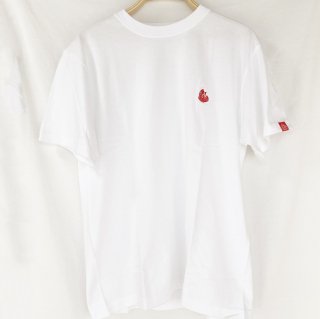 ロゴ刺繍Tシャツ白