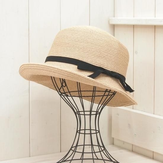 未使用　石田製帽　折りたためるラフィアブレードソフトハットブルトン UNISEX】 ラフィアブレード 中折れソフトハット / 石田製帽