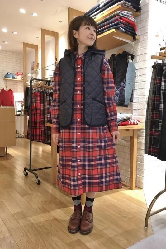 FRED PERRY グレーチェック柄 ノースリーブワンピース 10