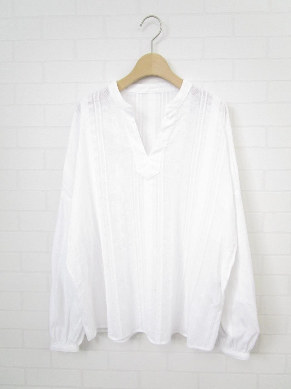 NOMBRE IMPAIR - インドコットンドビー スキッパーブラウス