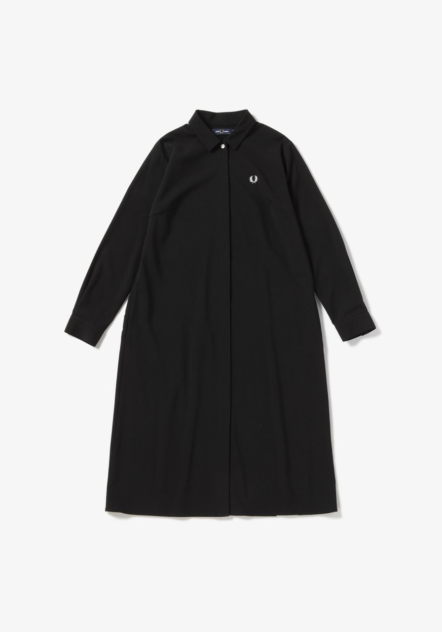 新品 フレッドペリー ドット柄シャツドレス ワンピース ゆったりMサイズ 黒白