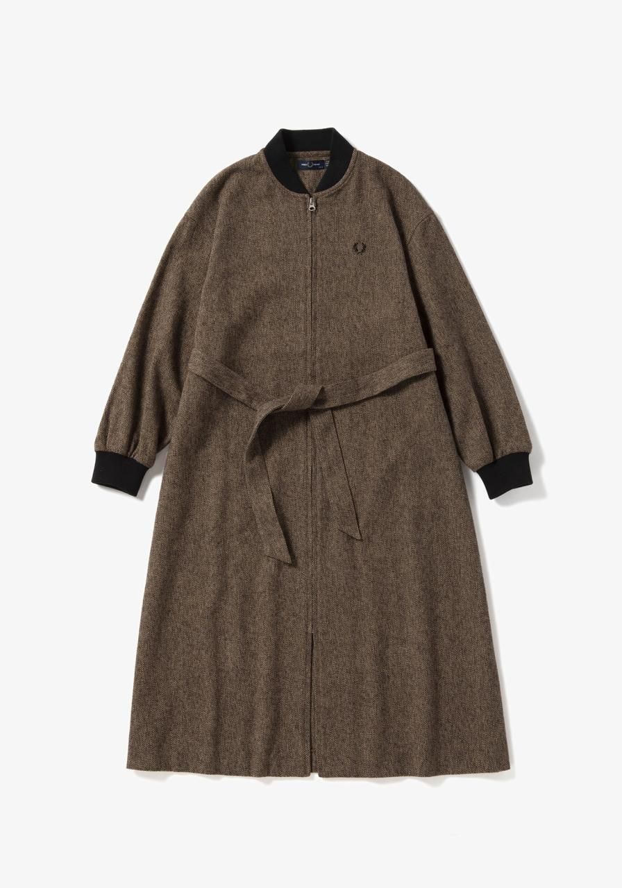 FRED PERRY/フレッドペリー☆へリンボーン ボンバーシャツドレス FRED PERRY/フレッドペリー☆へリンボーン ボンバーシャツドレス