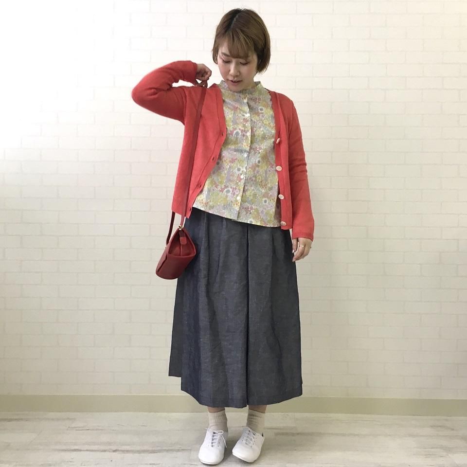 Parkes - バンドカラー長袖ブラウス（リバティコレクション