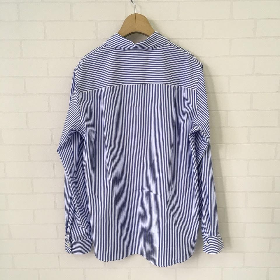 SARAHWEAR - コットン丸襟 ストライプシャツ - Sheth Online