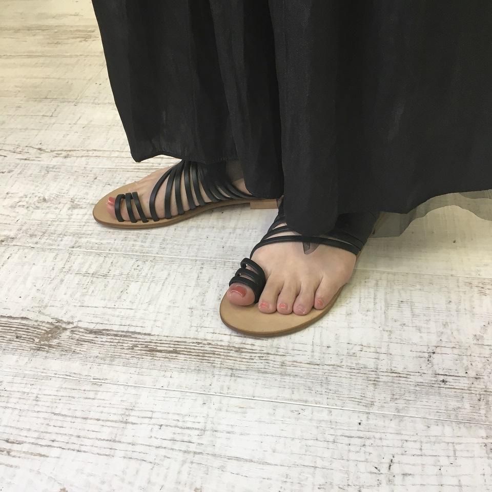 FABIO RUSCONI】美品 厚底 レザー サンダル サボ 茶 36