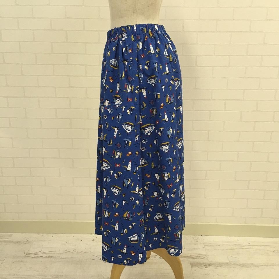 Parkes - ヨット柄のギャザースカート - Sheth Online Store