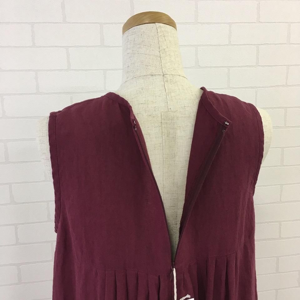 Sarahwear サラウェア　コットンリネンデニムスリーブレスドレス Sarahwear コットンリネンデニムスリーブレスドレス | FRENCH