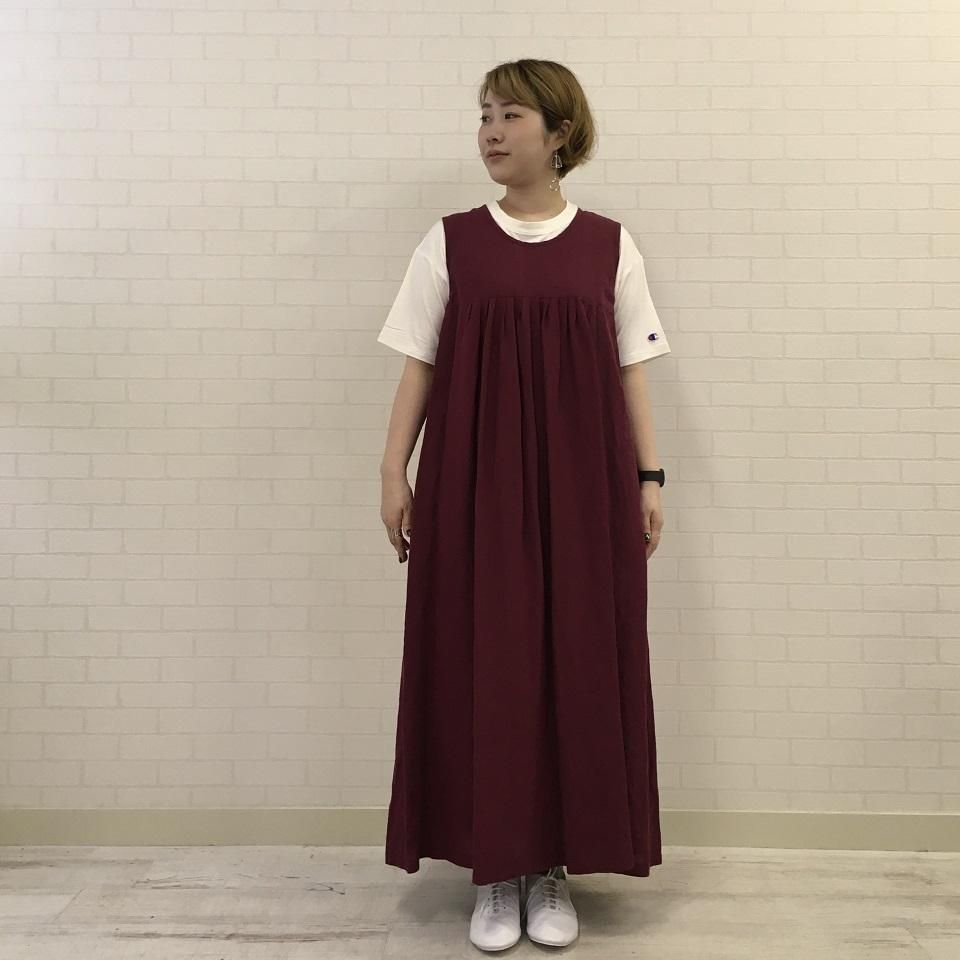 SARAHWEAR - リネンノースリーブ タックドレス - Sheth Online