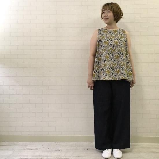 Le minor」コットンリネンダンガリー ガウチョパンツとマキシ丈