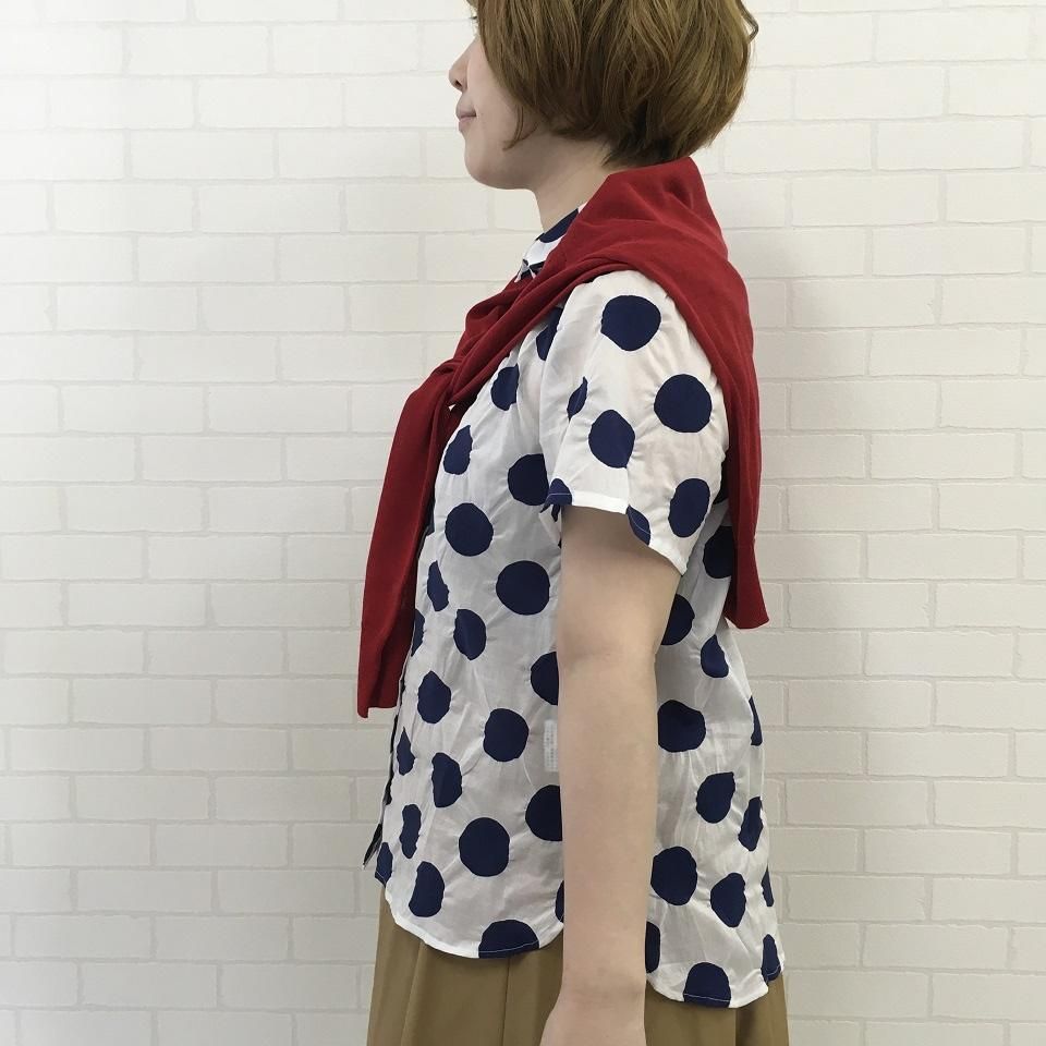 トップス Chiho SIDE SHIRRING ASYMME CUT TOPS/サイドシャーリングアシメカット