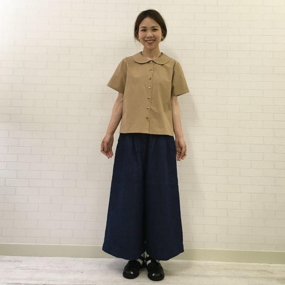 SARAHWEAR - インディゴリネンの太すぎないキュロットパンツ C30381
