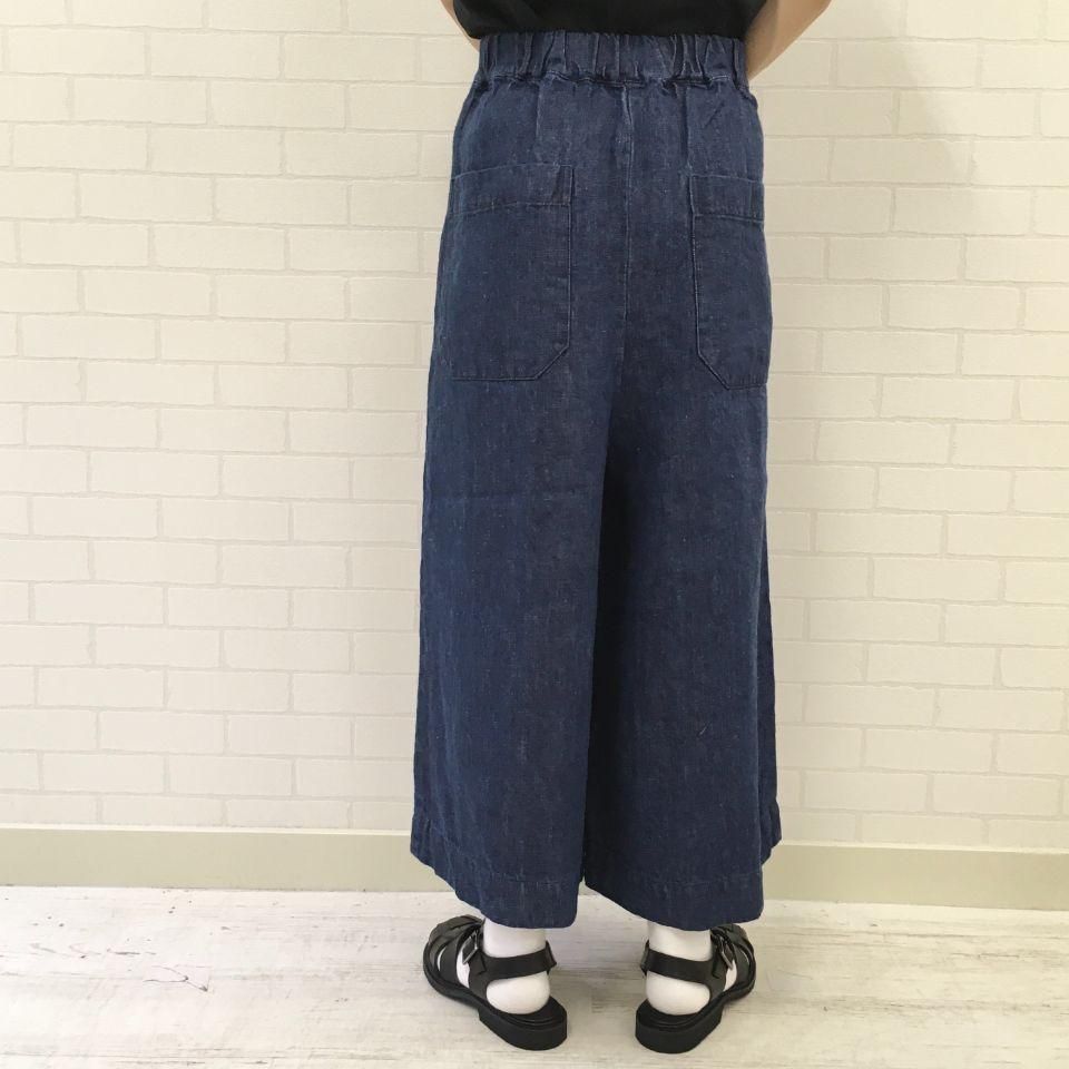 SARAHWEAR - インディゴリネンの太すぎないキュロットパンツ C30381