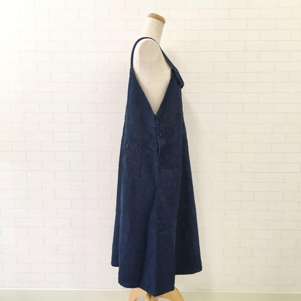 SARAHWEAR - インディゴリネンサロペットスカート C4206 - Sheth