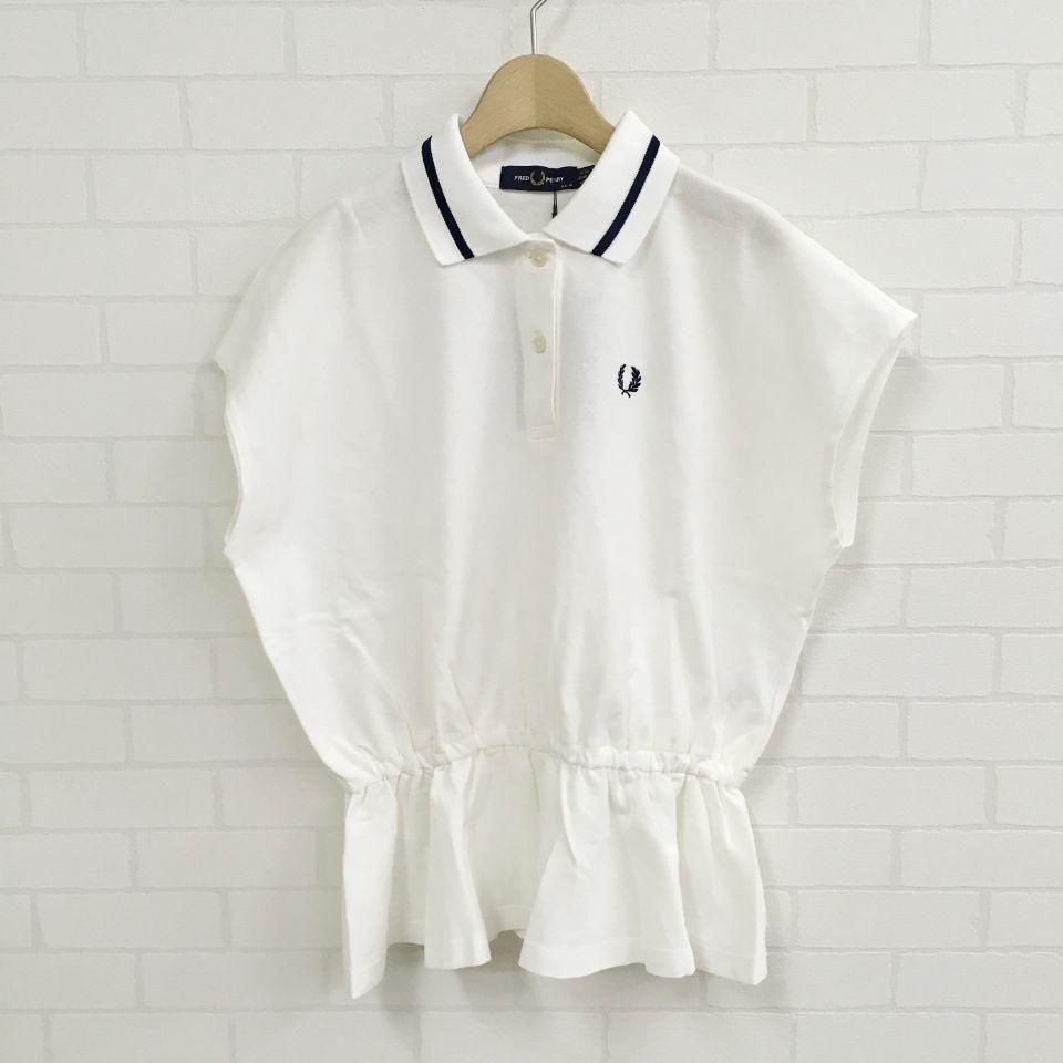 Hana　FRED PERRY サイドテープシャツ　スリッド FRED PERRY - Waist Gathered Pique Shirt ウエストギャザー