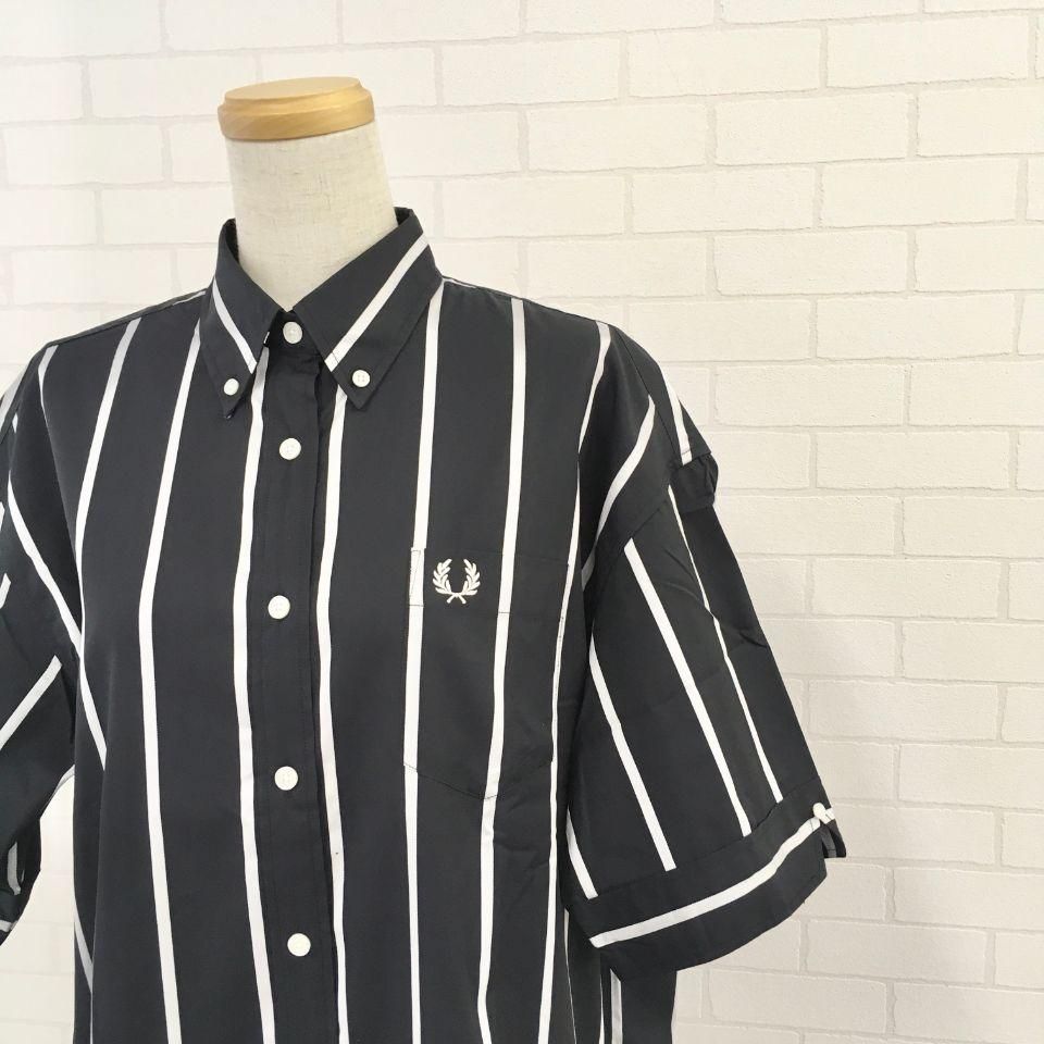 FRED PERRY - STRIPED BUTTON DOWN SHIRT DRESSストライプチュニック ...