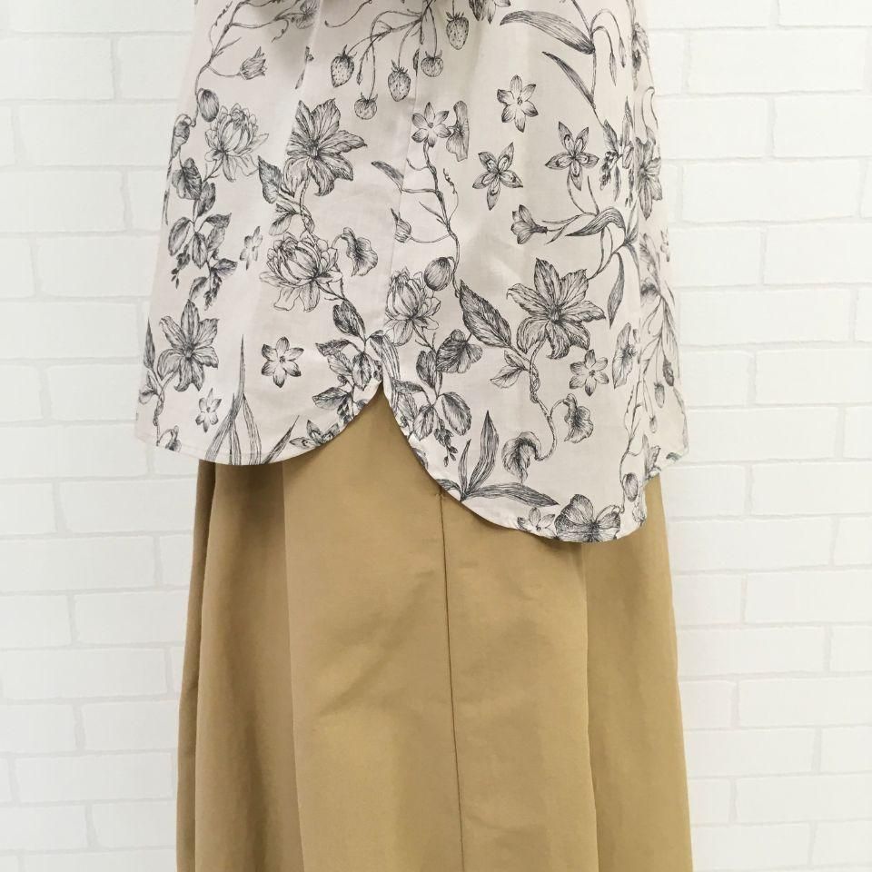 J.sloane - 80ローン モノトーンのボタニカル柄の半袖シャツ J.sloane - 80ローン モノトーンのボタニカル柄の半袖シャツ
