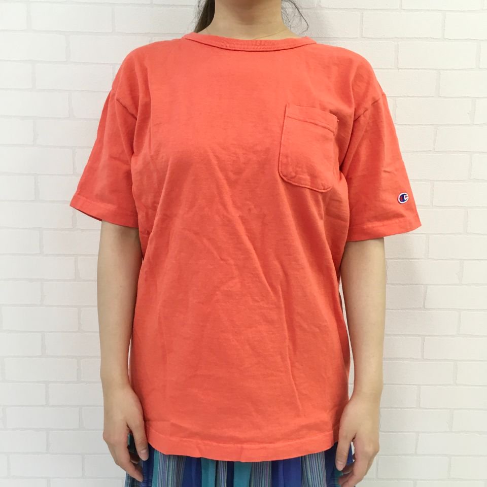 チャンピオン 人気 ポケットtシャツ オレンジ