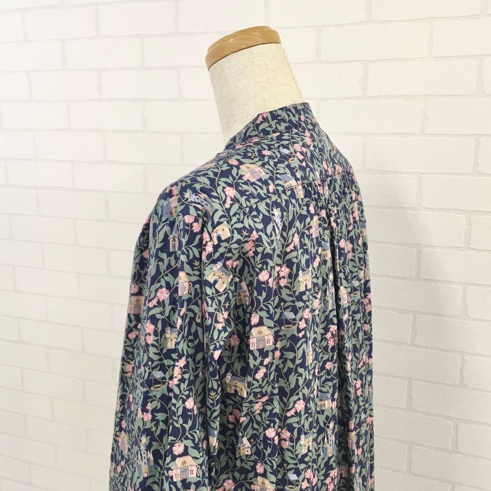Parkes - バンドカラーのシャツワンピース（リバティコレクション