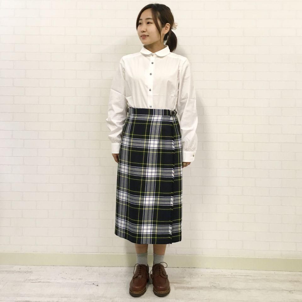 O'neil of Dublin - 両脇ベルト 後プリーツスカート （定番：67cm丈