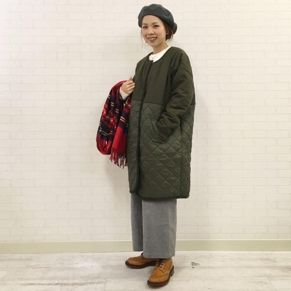 LAVENHAM キルティング切り替えロングコート（PALGRAVE FUR） LAVENHAM - パルグレーブファー キルティング切り替えロング