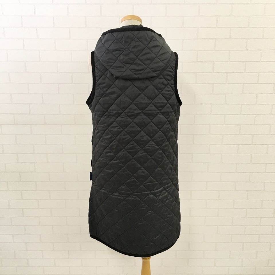 LAVENHAM - フード付キルティングロングベスト（LONG HOODED GILET