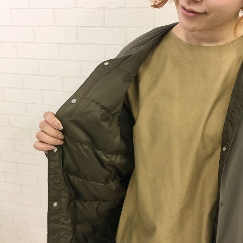 THE NORTH FACE ノーカラーダウン カーディガン オリーブ WM-