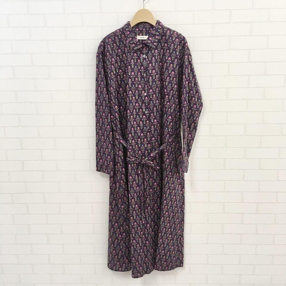 Parkes - ウエストリボン付のシャツワンピース（リバティコレクション