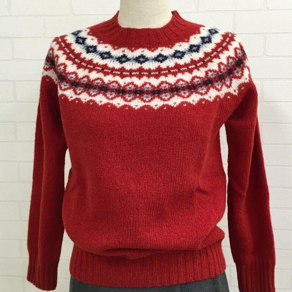 Harley of scotland - シェットランドウール フェアアイル柄プル