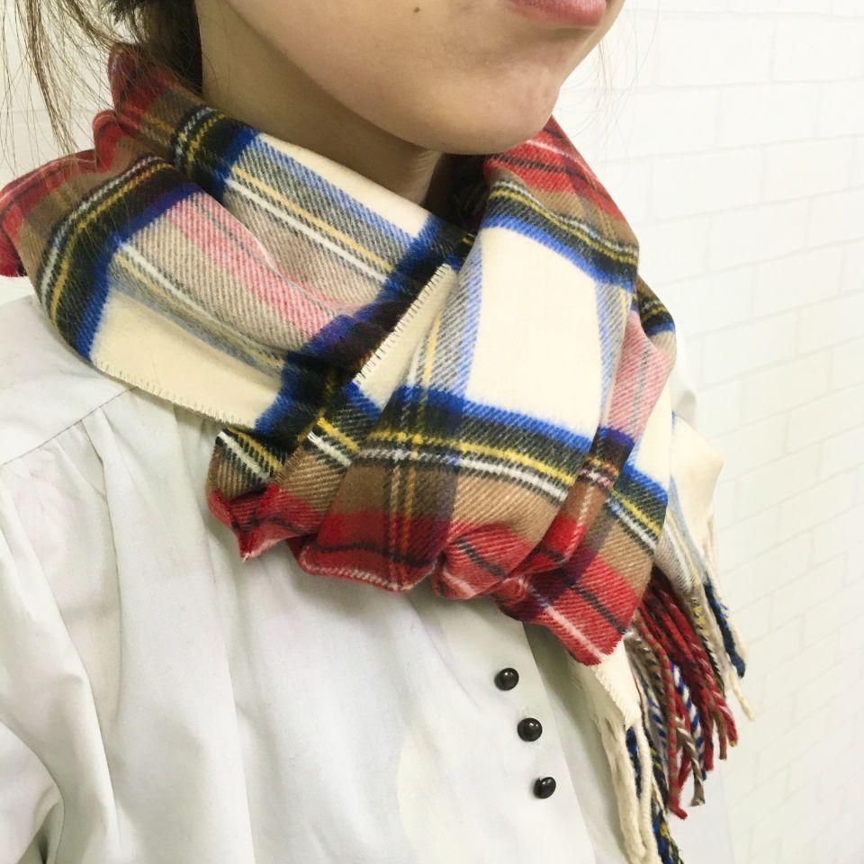 未使用＊V.FRAAS ＊フラース＊カシミヤ100% マフラー＊ドイツ製＊松坂屋 V.FRAAS - Cashmink（ヴィフラース：カシミンク）チェック