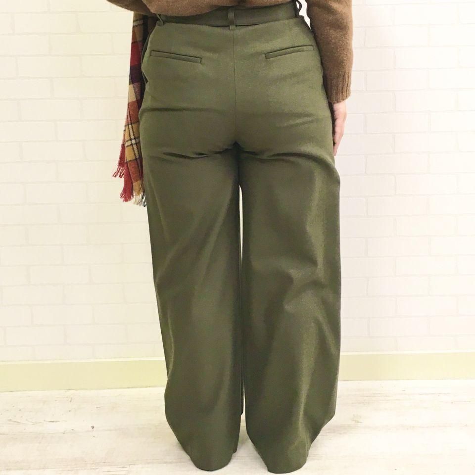 BLUE DE BRESSE ベルト付ポリエステルワイドパンツ Sheth Online Store シスオンラインストア blue de bresse パンツ