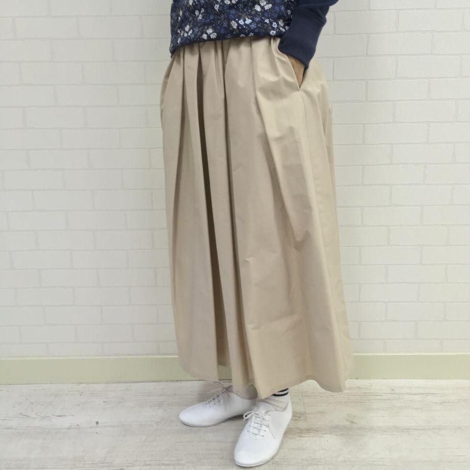 Crespi - 80cm丈コットンナイロン グログランプリーツスカート Crespi - 80cm丈コットンナイロン グログランプリーツスカート